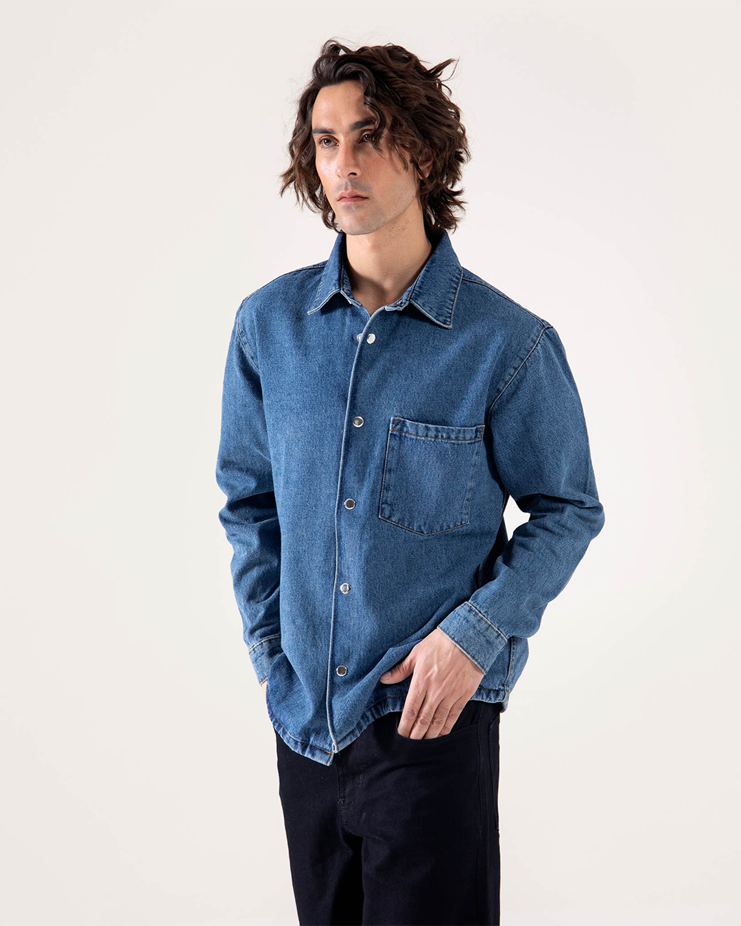 DENIM OVER SHIRT WITH POCKET