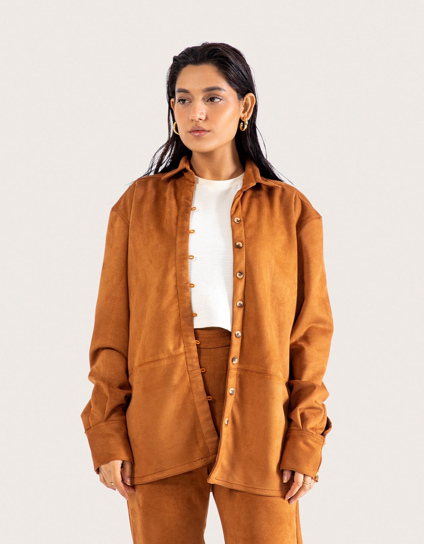 CLASSIC SUEDE BUTTON DOWN SHIRT