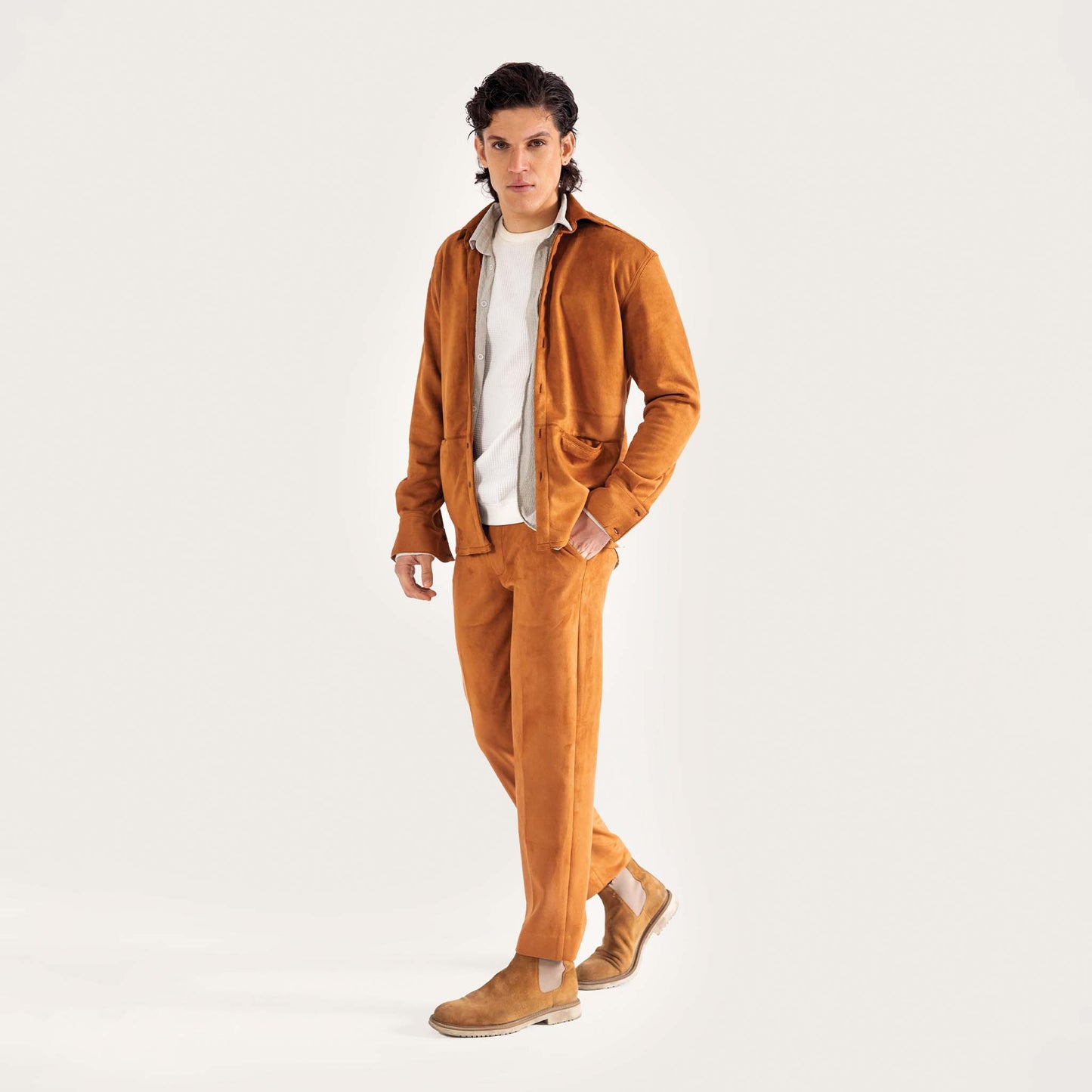 CLASSIC SUEDE BUTTON DOWN SHIRT