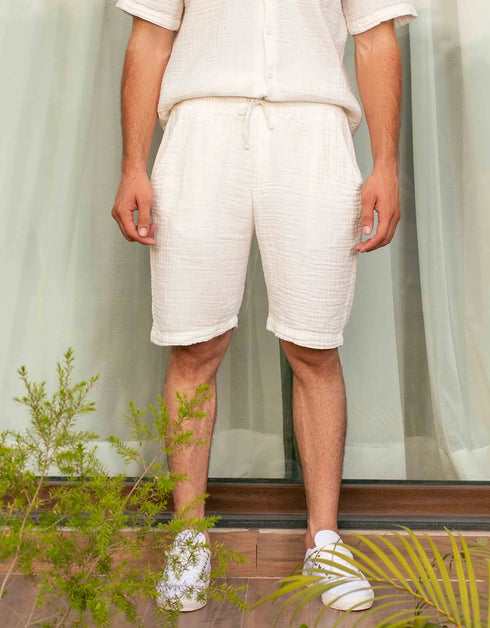 RELAXED FIT MUSLIN SHORTS