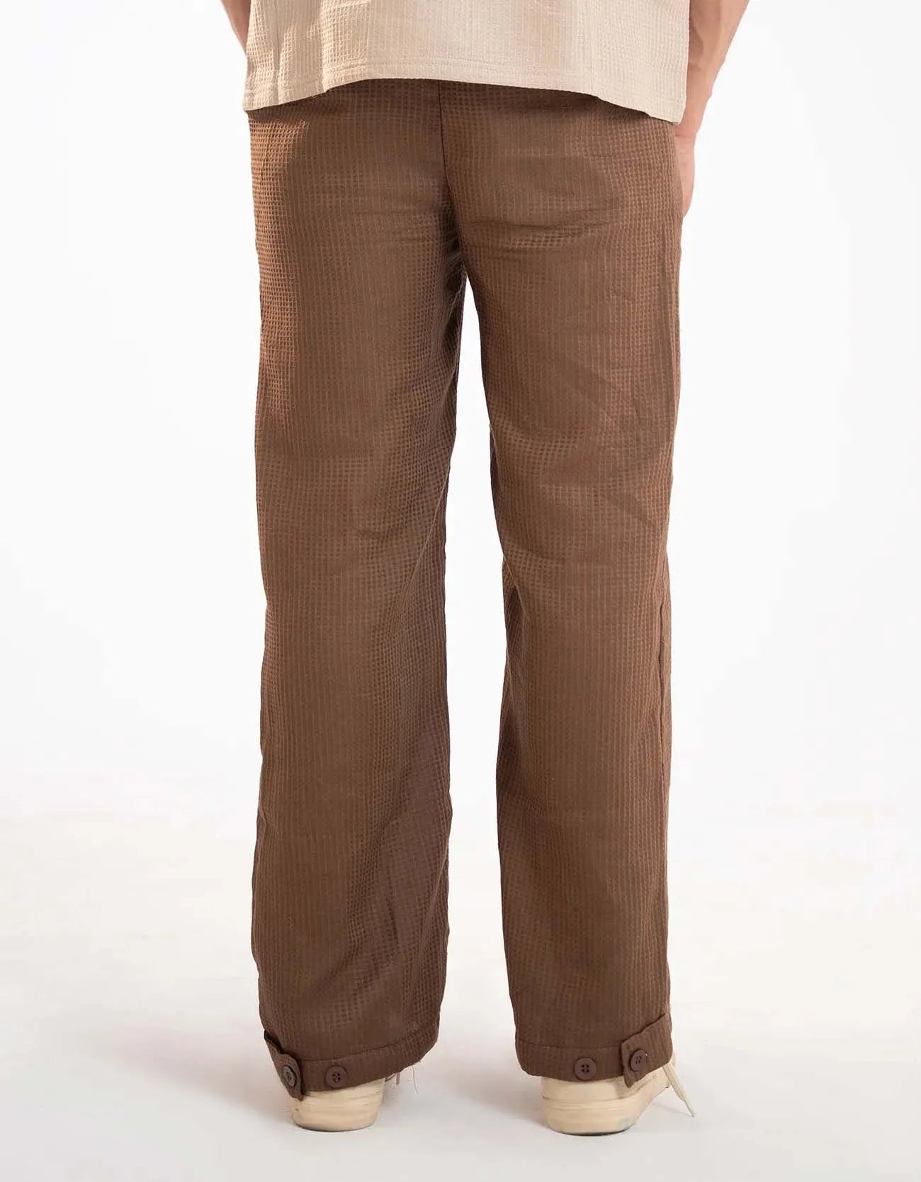 WAFFLE TEXTURED RELAXED PANTS