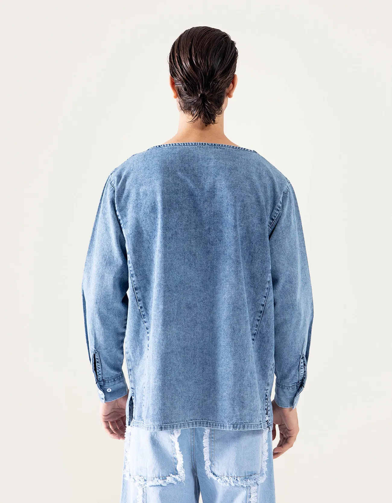 DENIM CREW NECK SHIRT