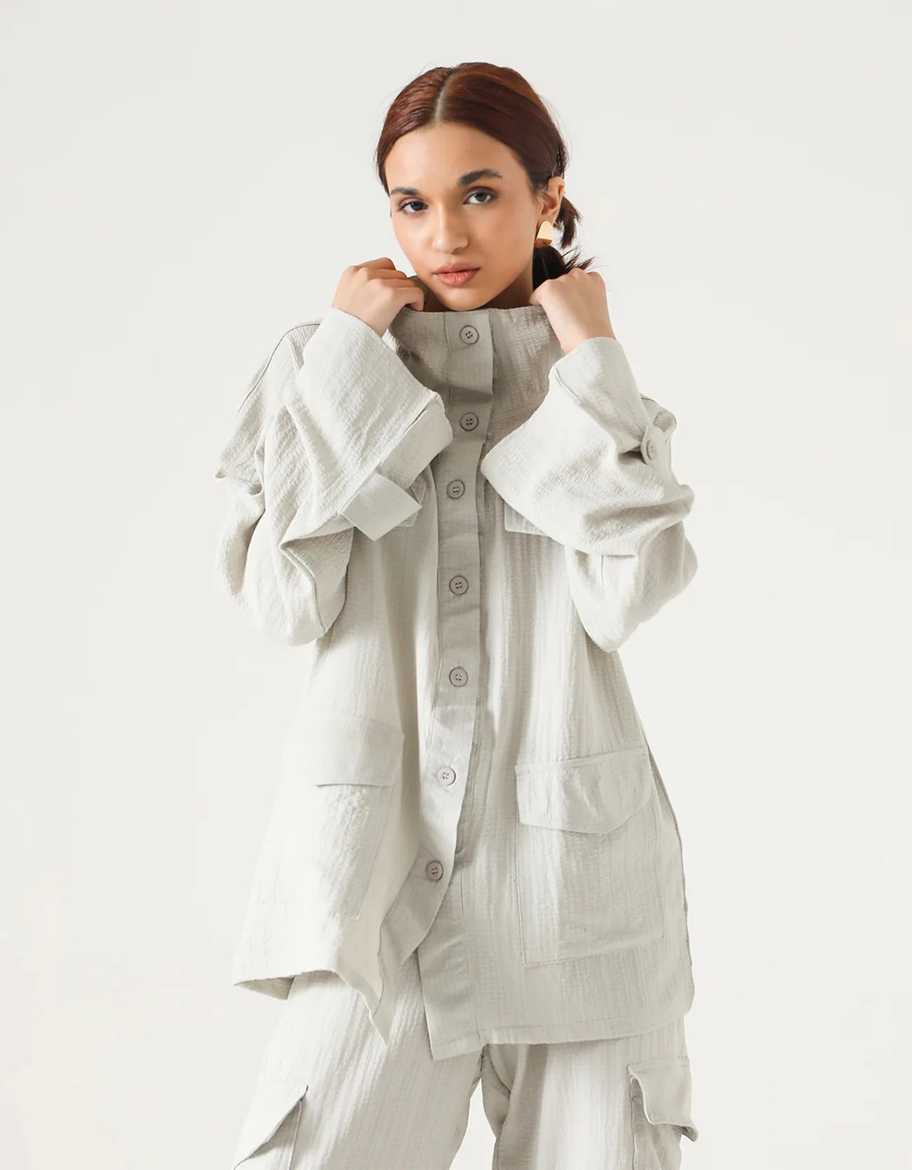 SEER SUCKER STRAIGHT SHACKET