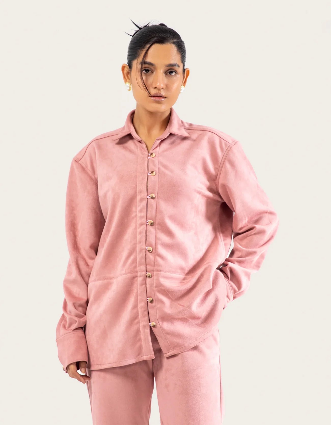 CLASSIC SUEDE BUTTON DOWN SHIRT