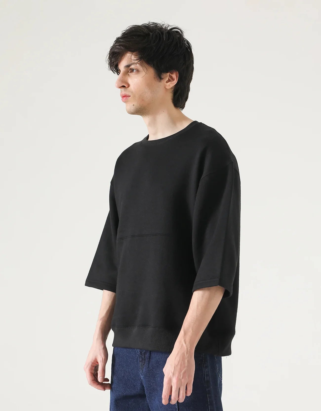 HALF SLEEVES CREW NECK SWEATSHIRT