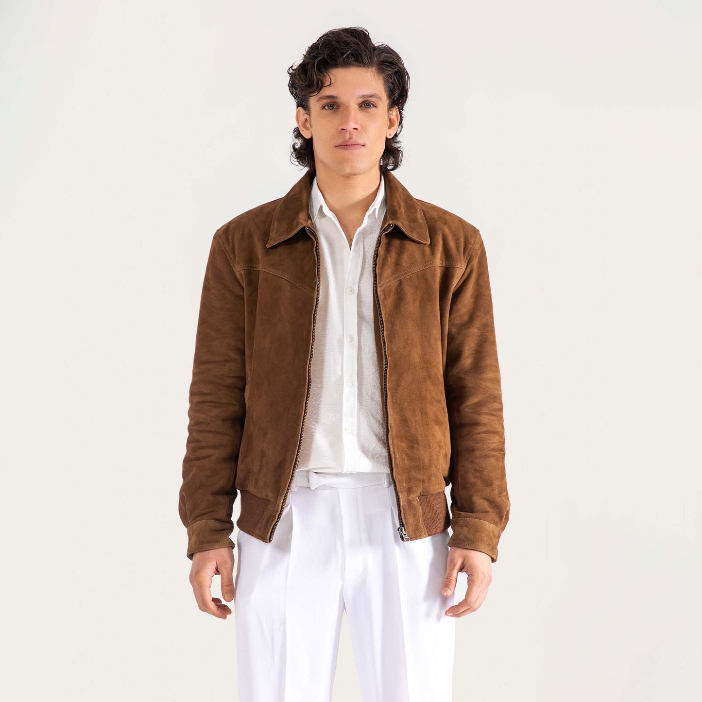 CROPPED SUEDE LEATHER JACKET