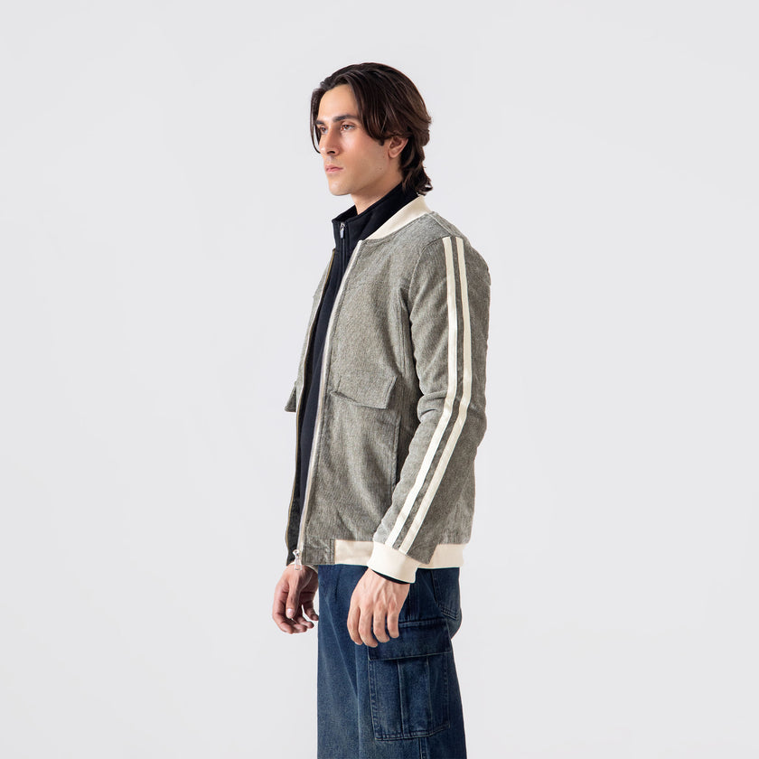 CONTRAST CORDUROY BOMBER JACKET