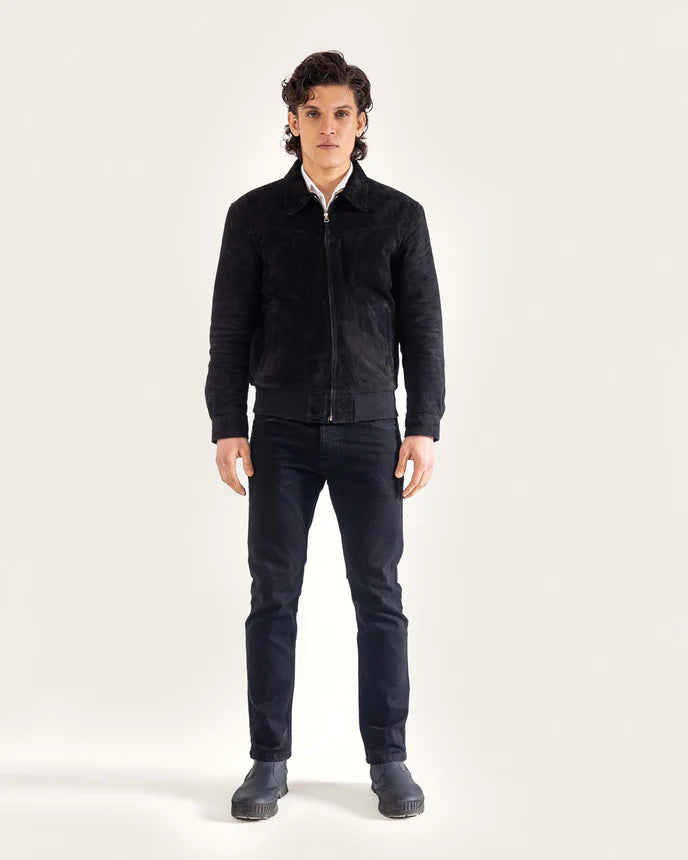 CROPPED SUEDE LEATHER JACKET