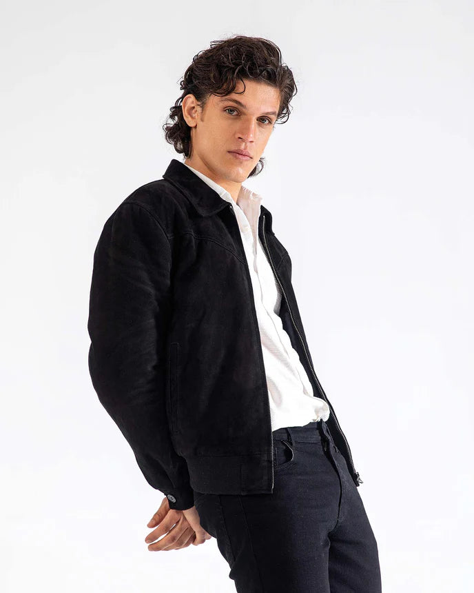 CROPPED SUEDE LEATHER JACKET