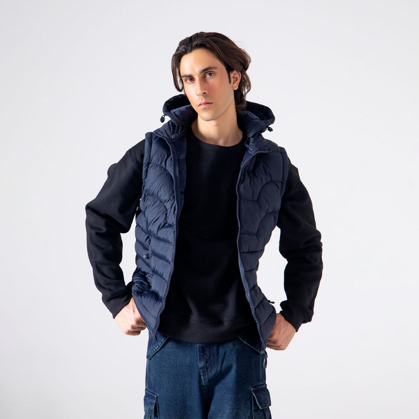 HOODED PUFFER VEST