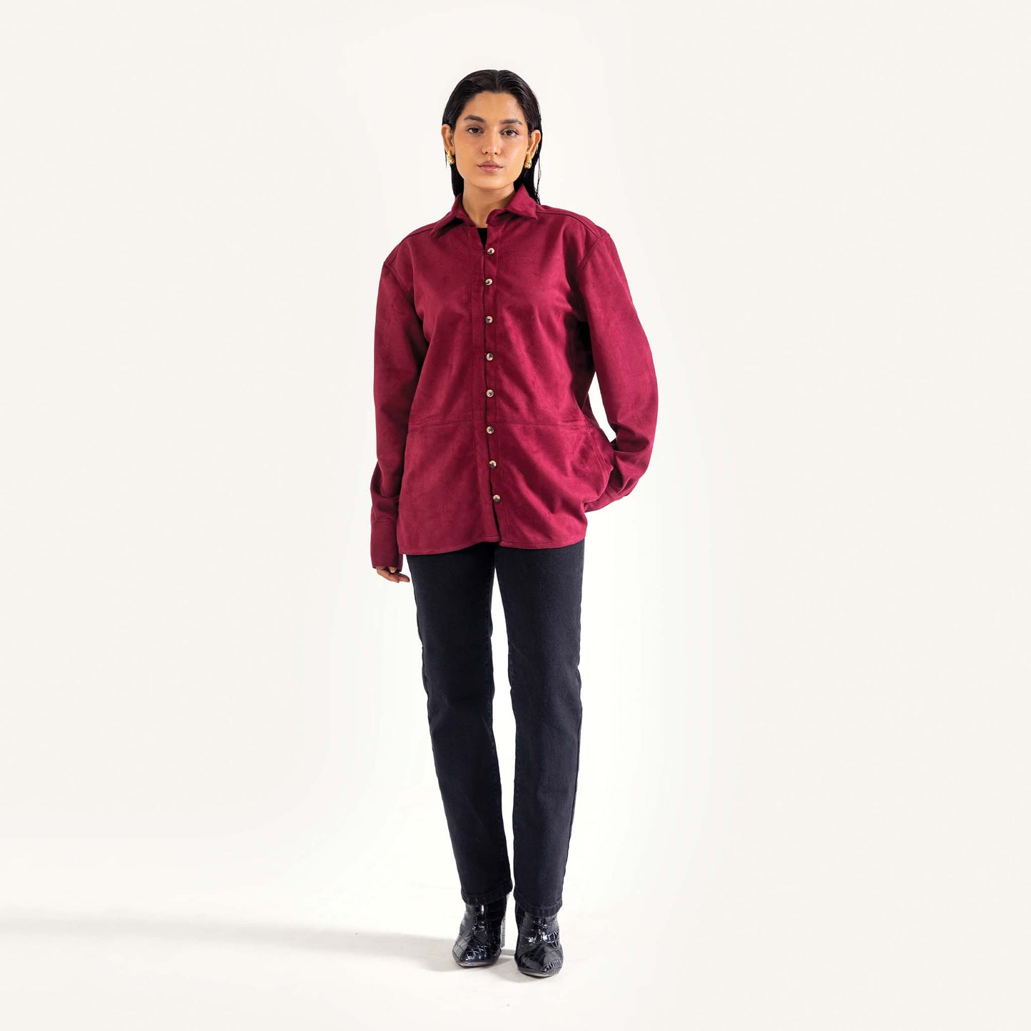 CLASSIC SUEDE BUTTON DOWN SHIRT