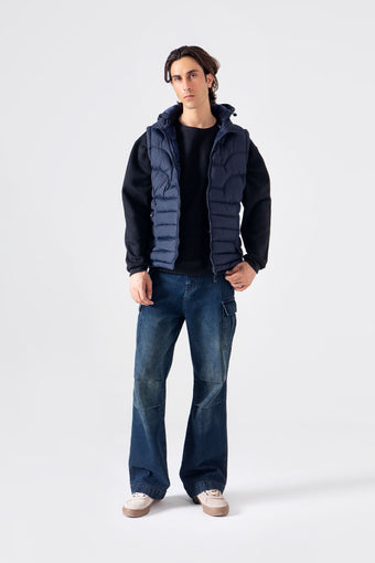 HOODED PUFFER VEST