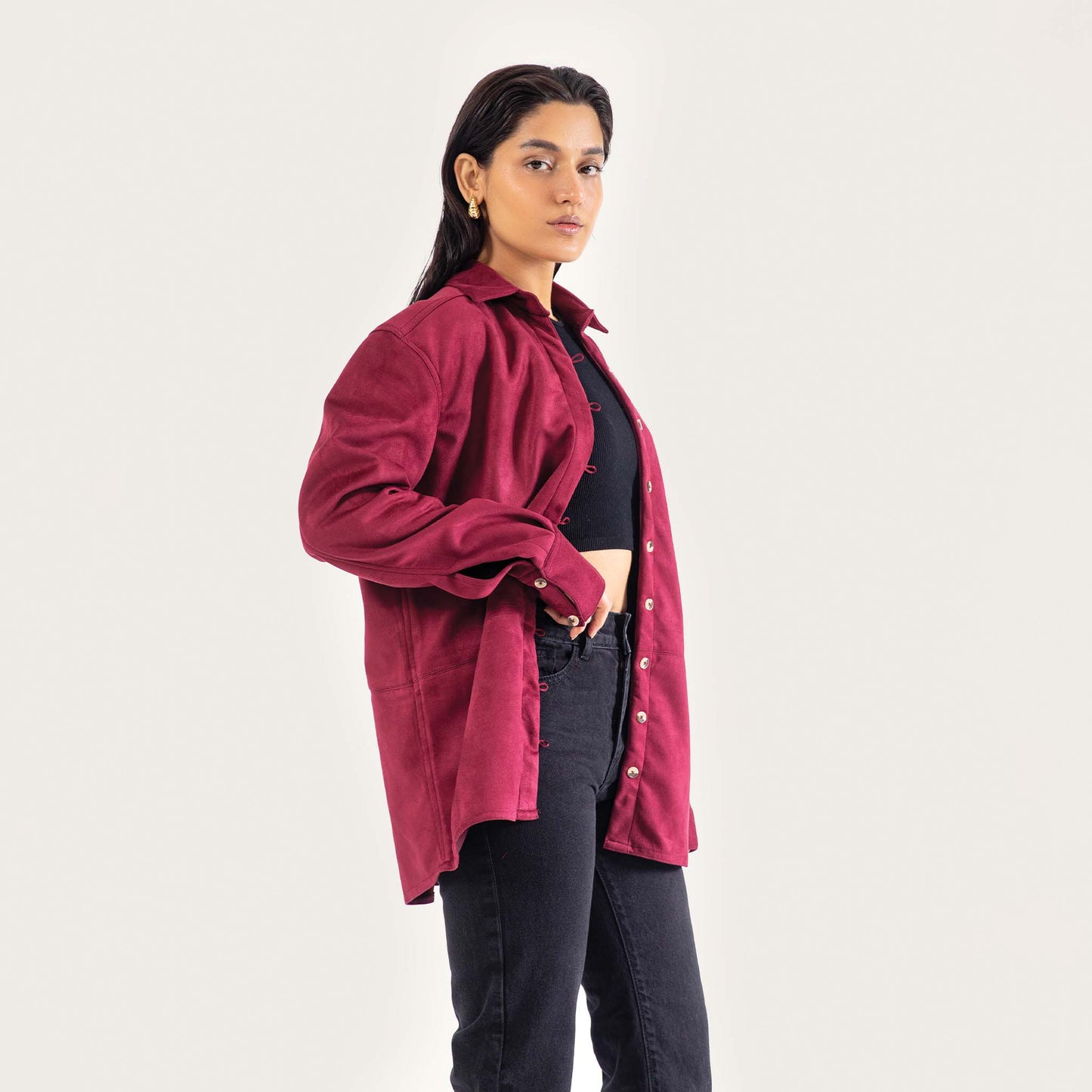 CLASSIC SUEDE BUTTON DOWN SHIRT