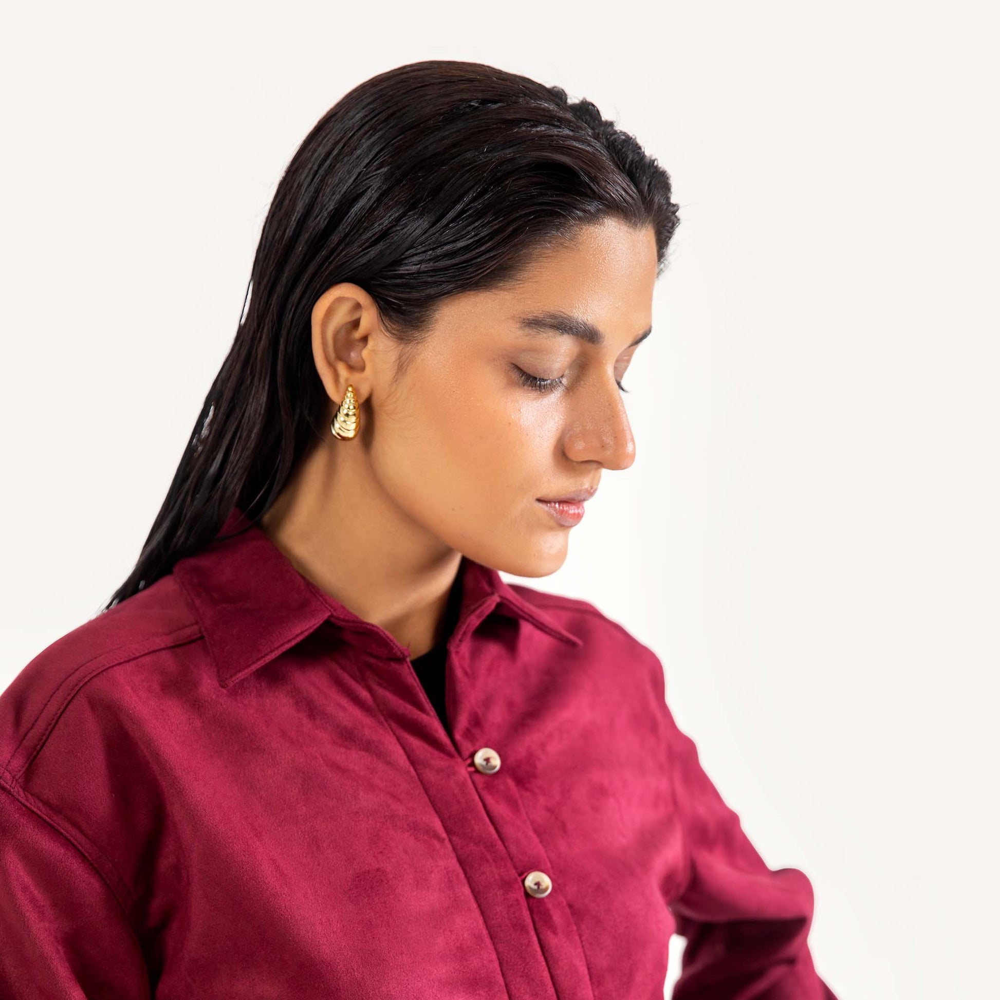 CLASSIC SUEDE BUTTON DOWN SHIRT
