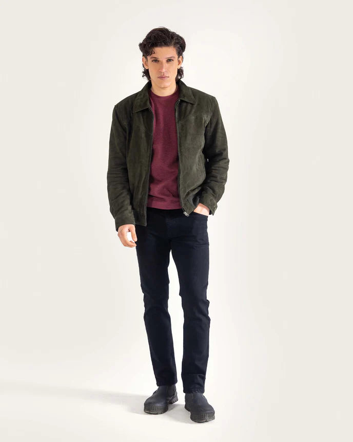 CROPPED SUEDE LEATHER JACKET