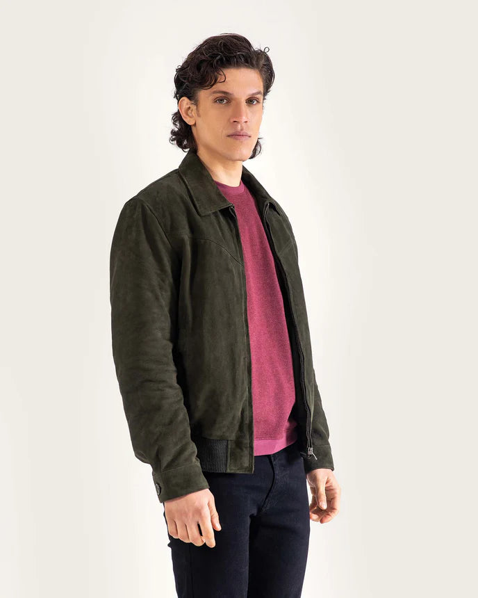 CROPPED SUEDE LEATHER JACKET