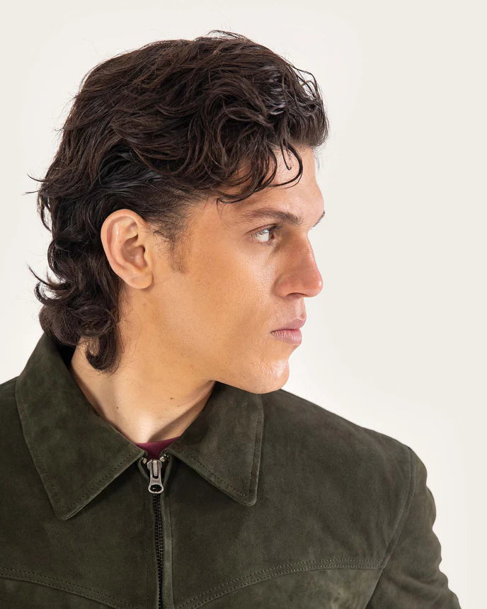 CROPPED SUEDE LEATHER JACKET