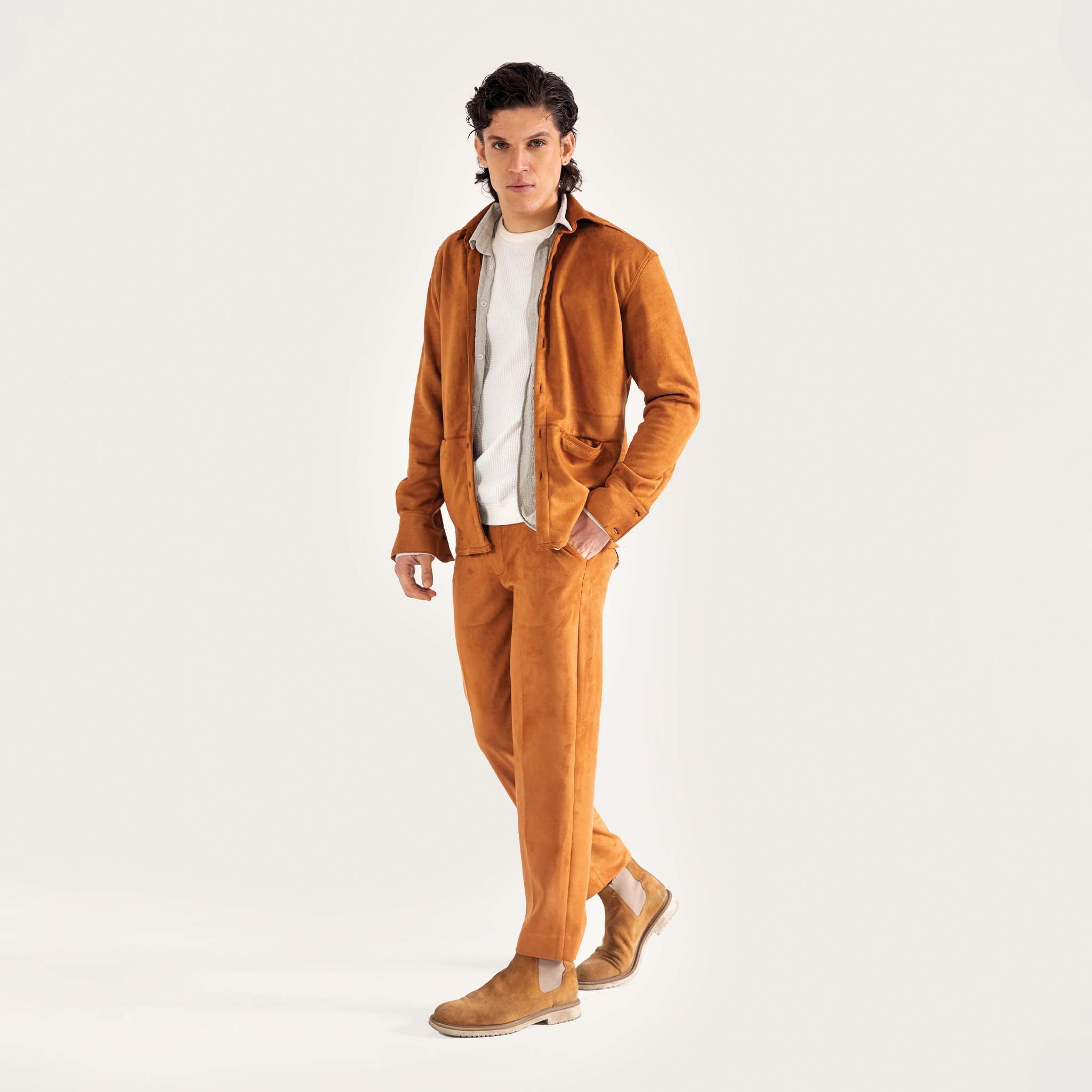CLASSIC SUEDE BUTTON DOWN SHIRT