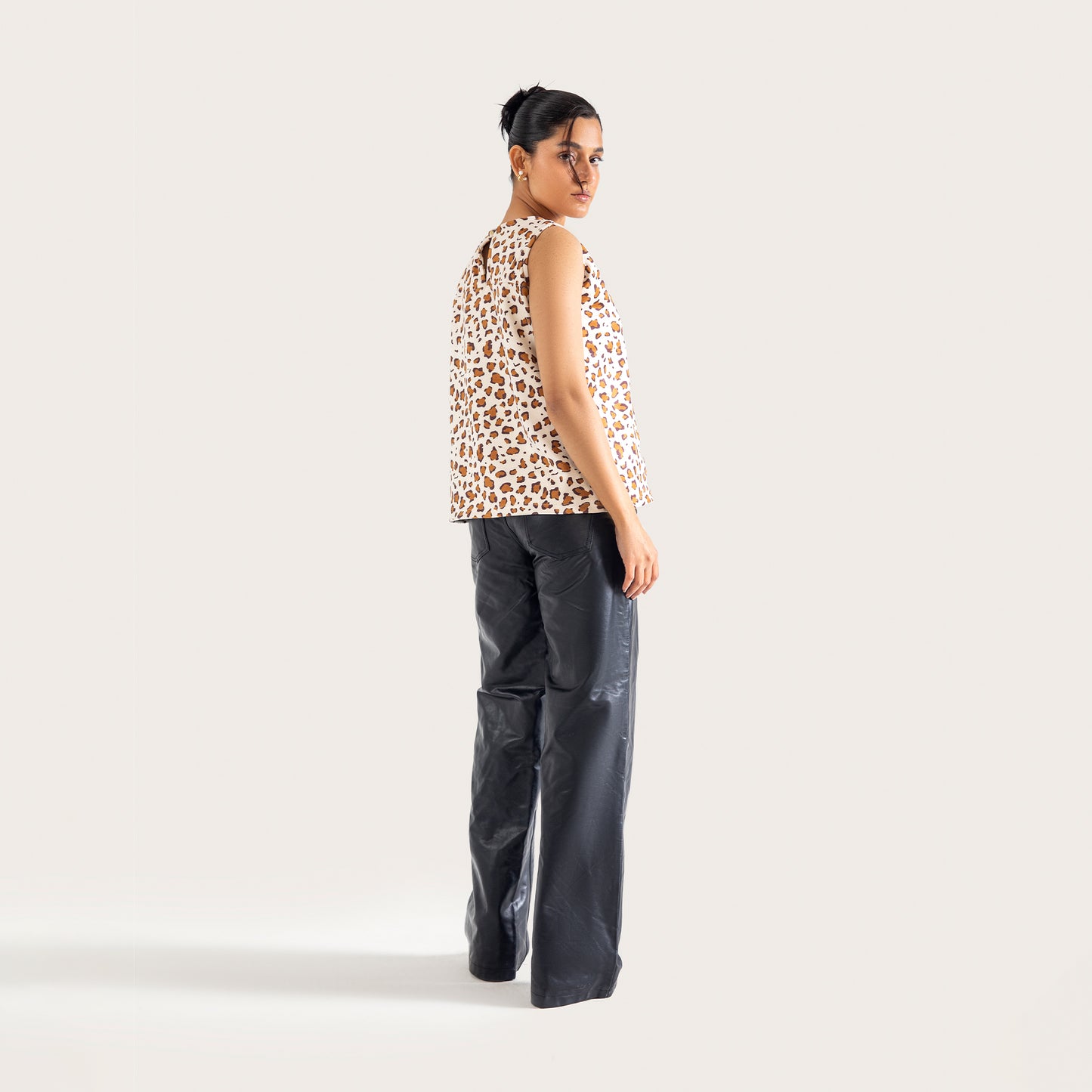 SUEDE LEOPARD TANK TOP