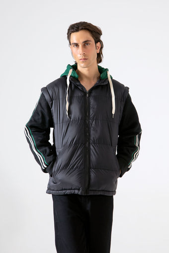 CONTRAST HOOD PUFFER JACKET