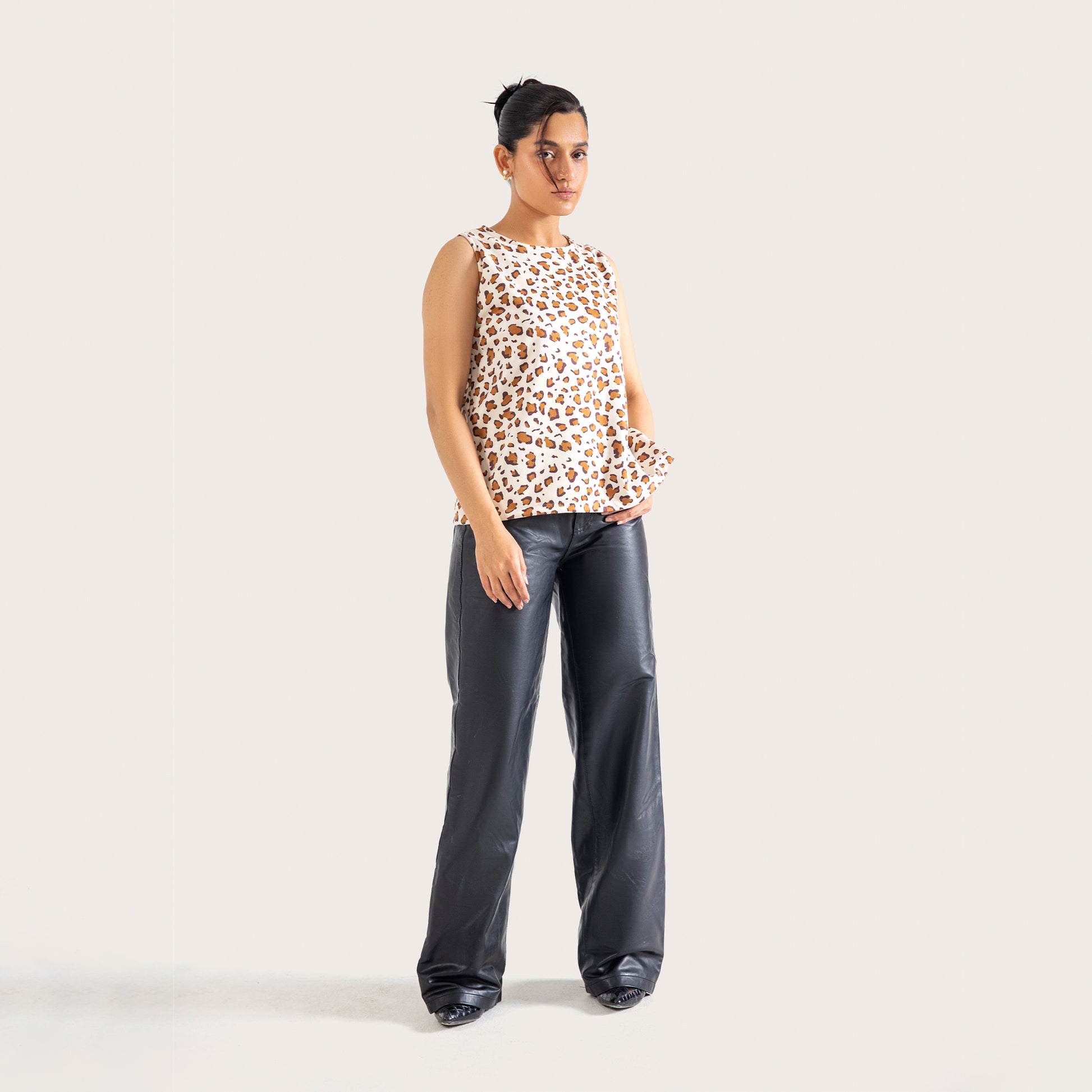 SUEDE LEOPARD TANK TOP