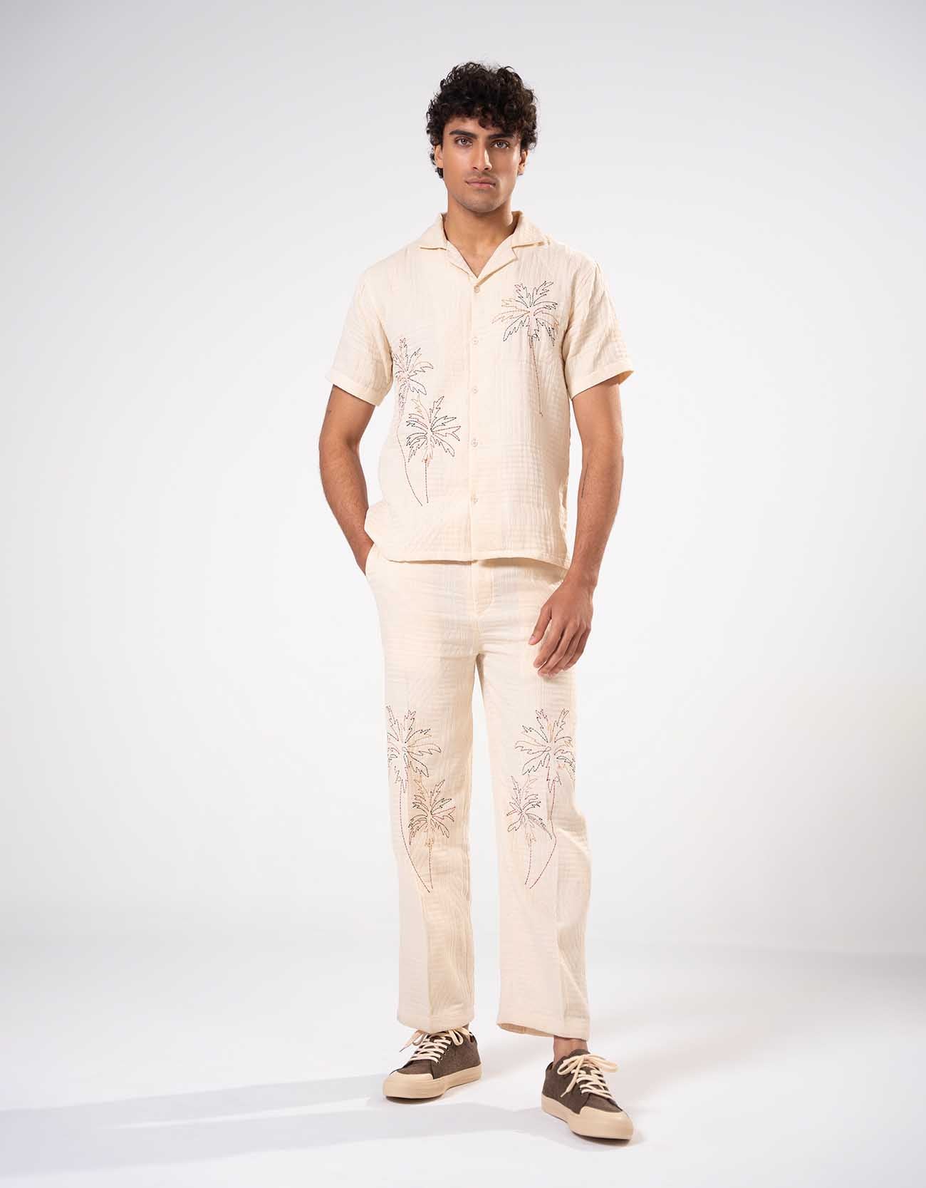 TEXTURED STRAIGHT TROUSER