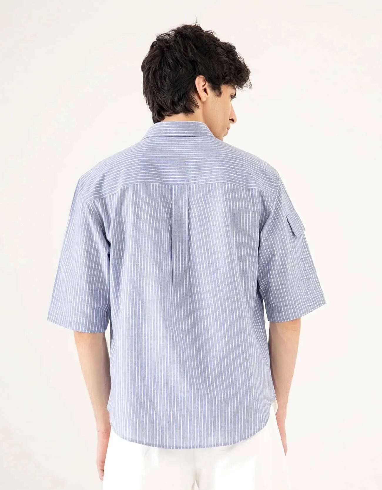 STRIPED PATCH POCKET SHIRT