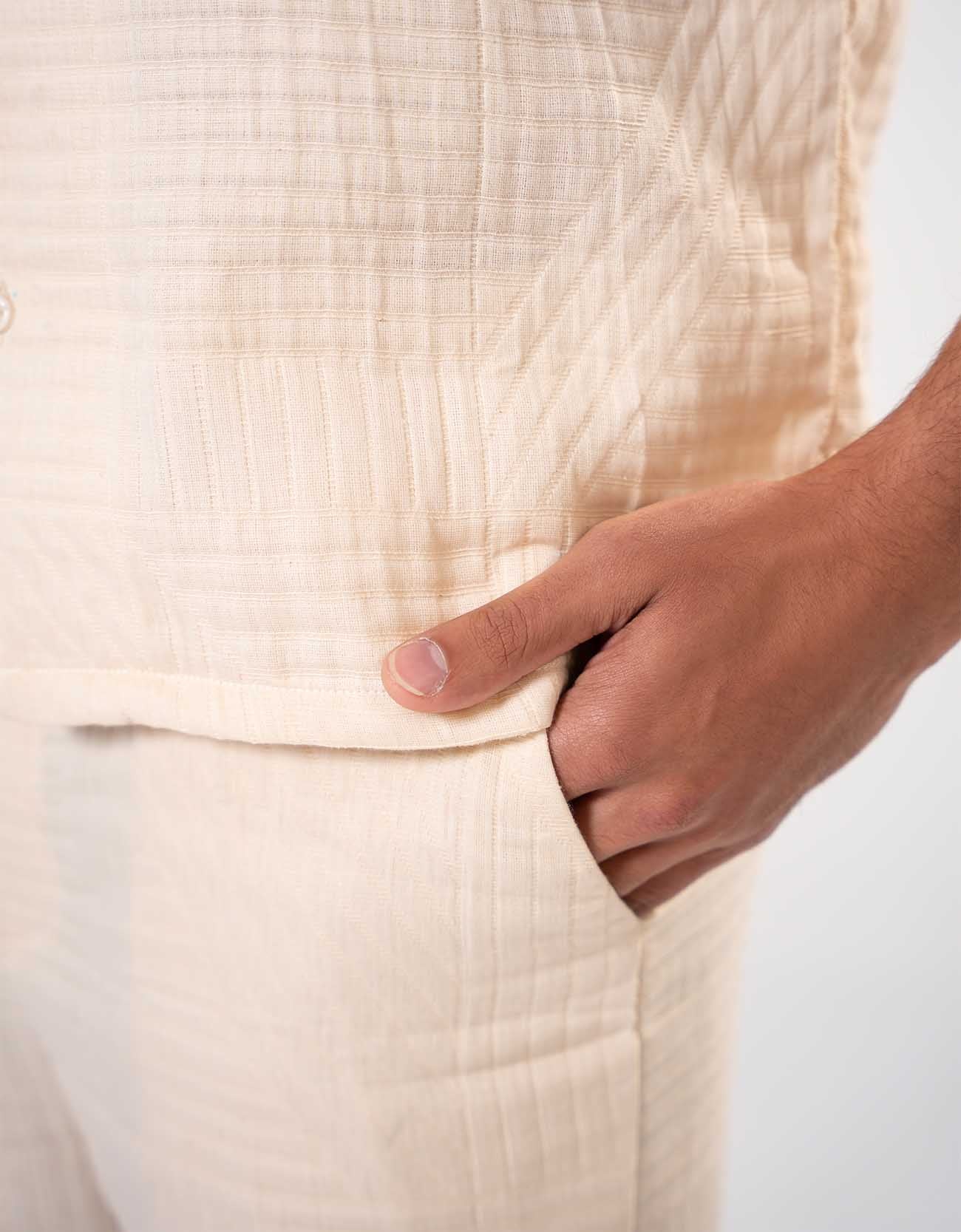 TEXTURED STRAIGHT TROUSER