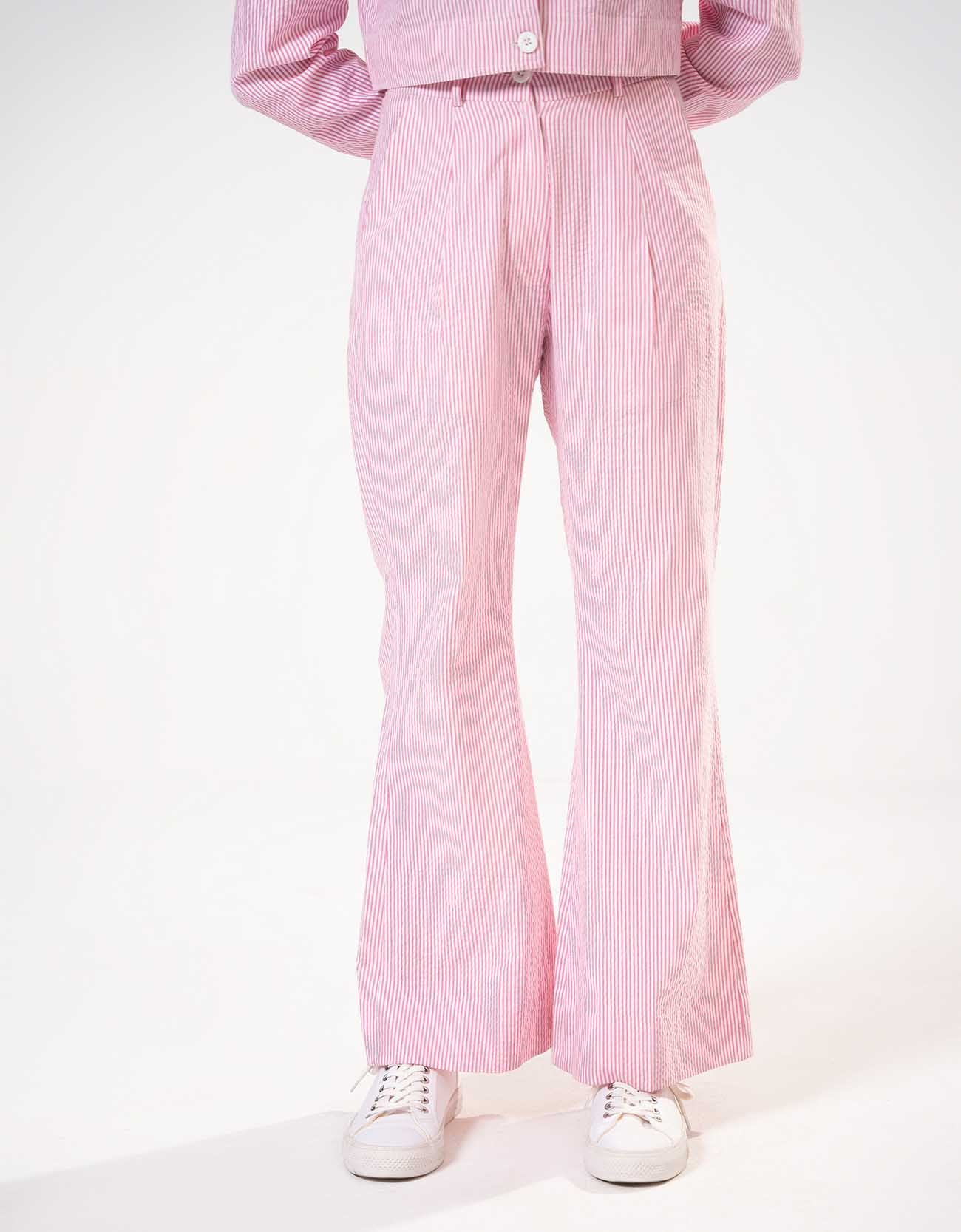 TEXTURED BOOTCUT PANTS