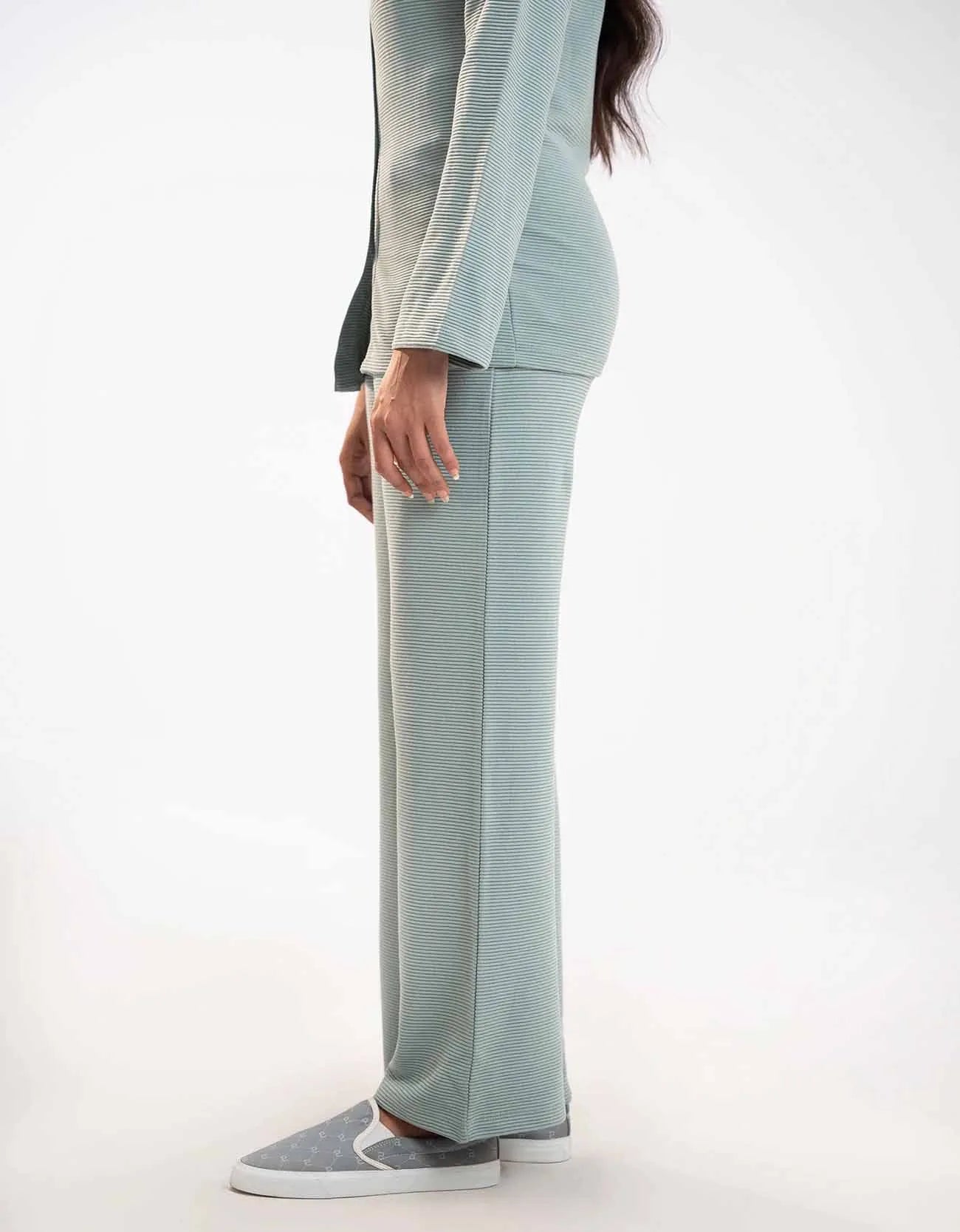 TEXTURED WIDE LEG TROUSER