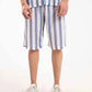 TEXTURED STRIPED-COTTON SHORTS