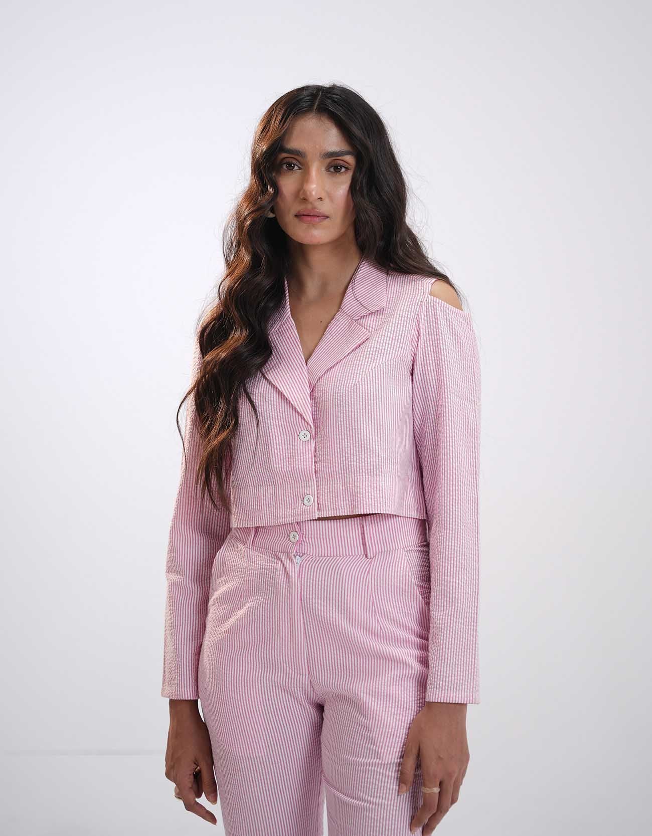 TEXTURED BOOTCUT PANTS