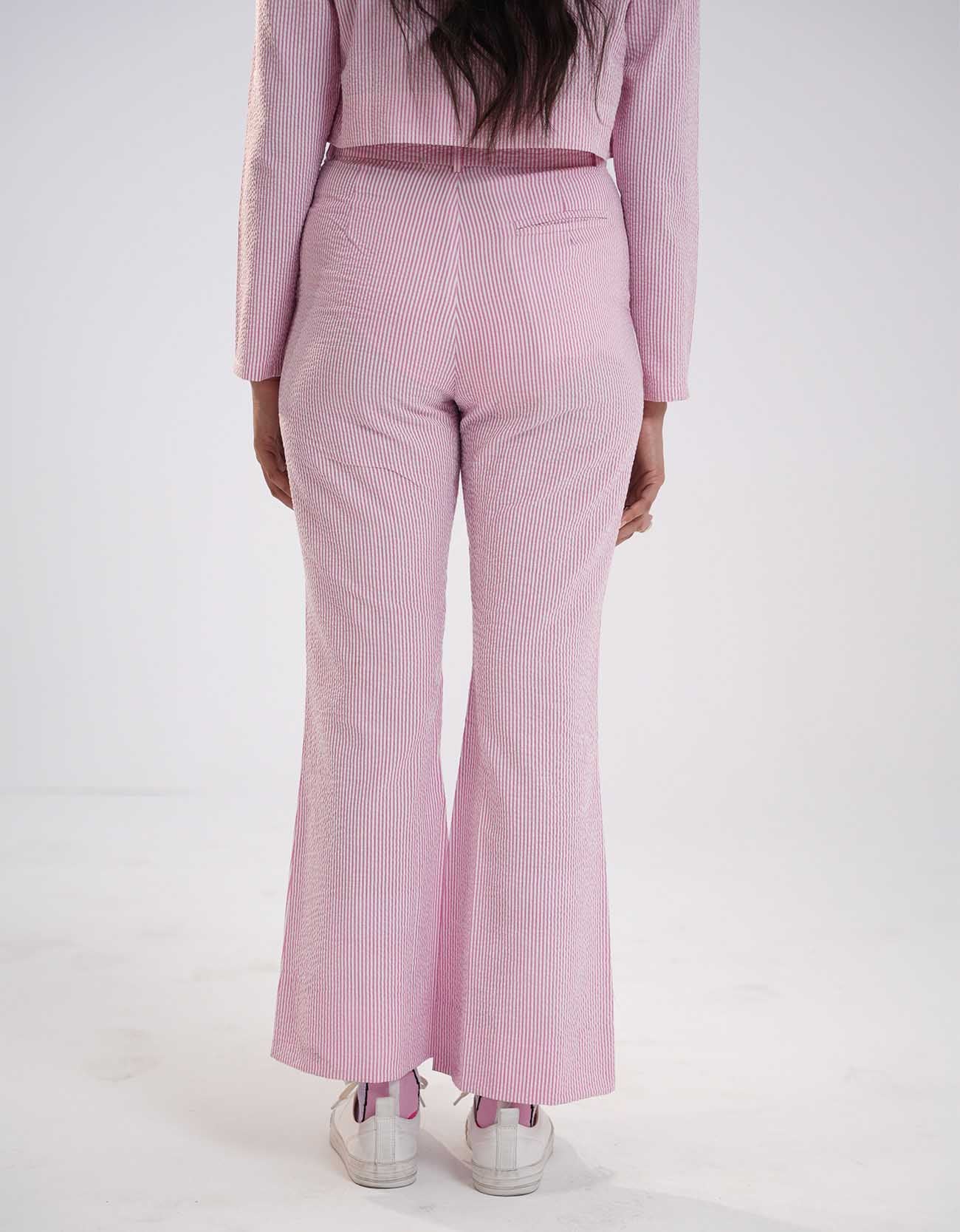 TEXTURED BOOTCUT PANTS