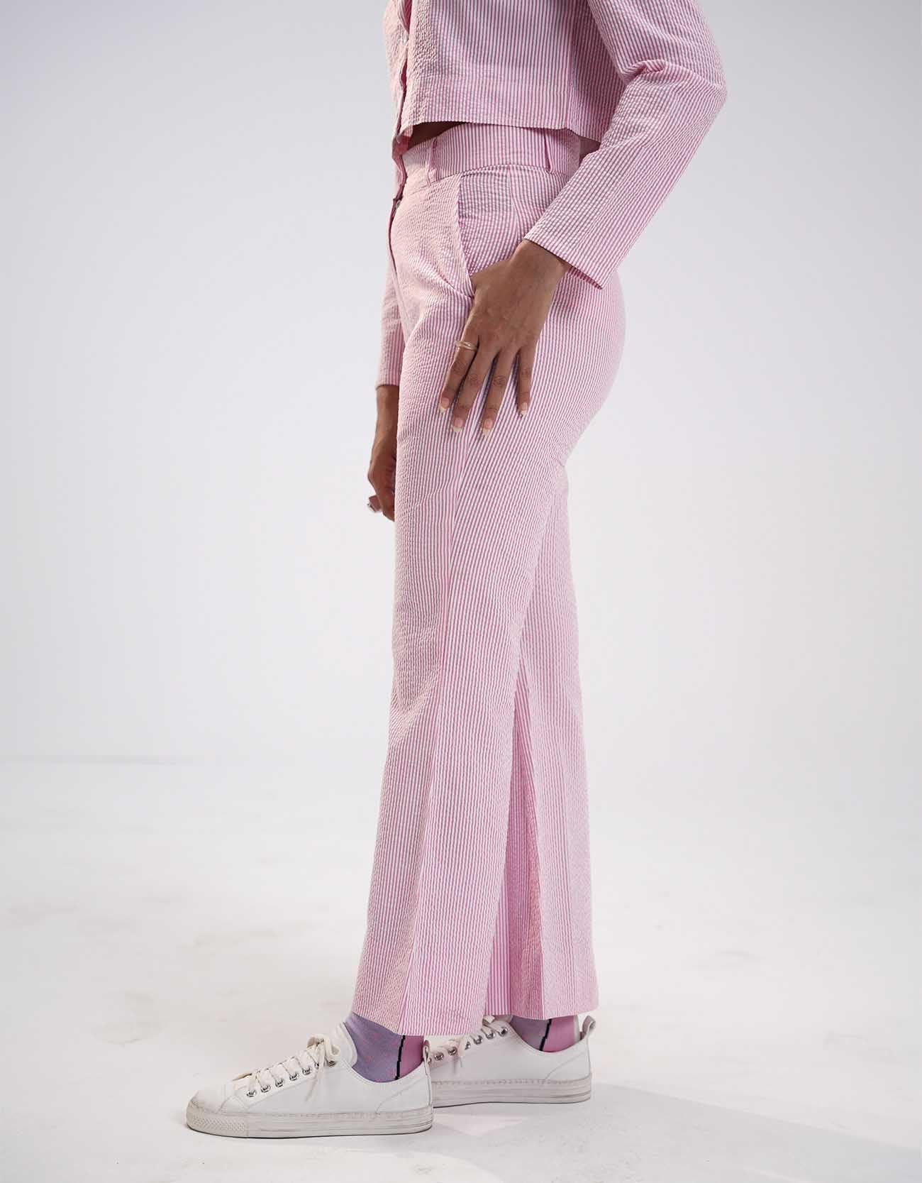 TEXTURED BOOTCUT PANTS