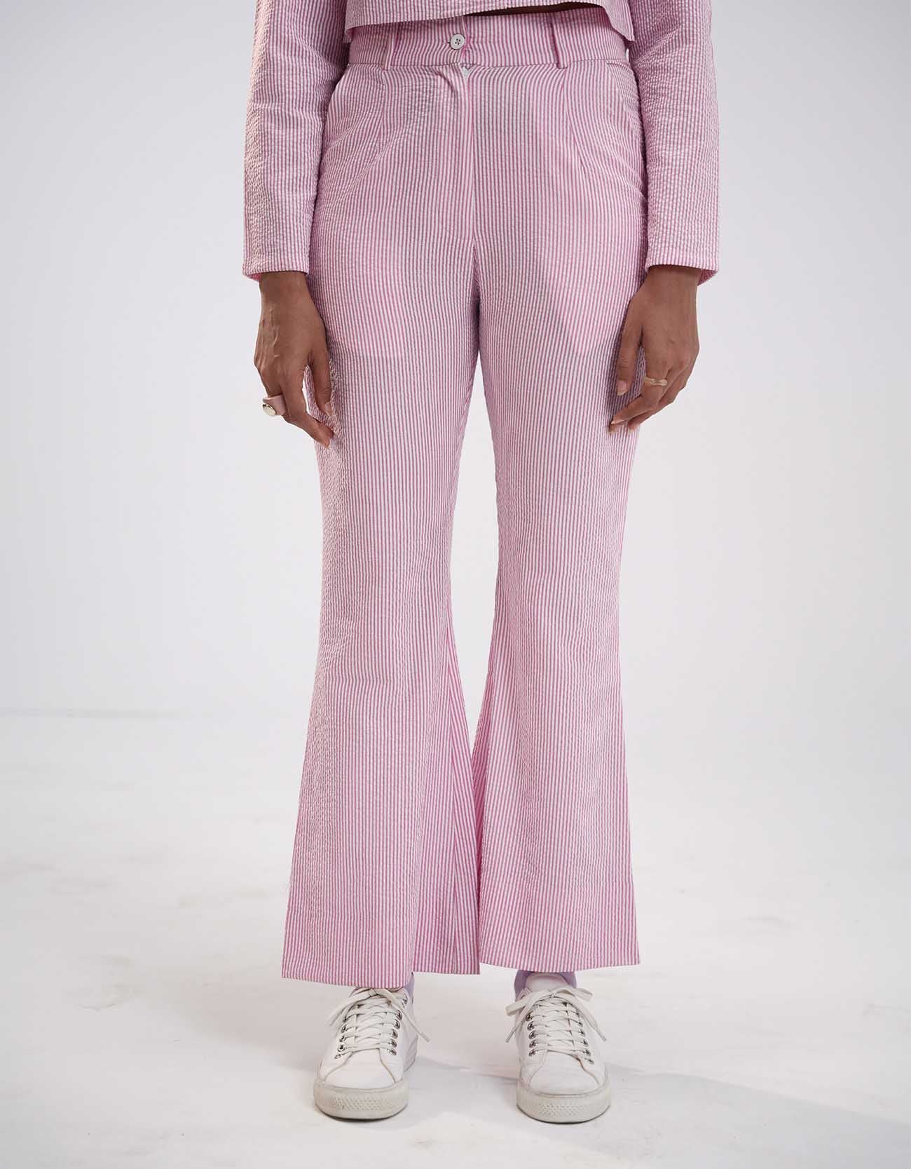 TEXTURED BOOTCUT PANTS