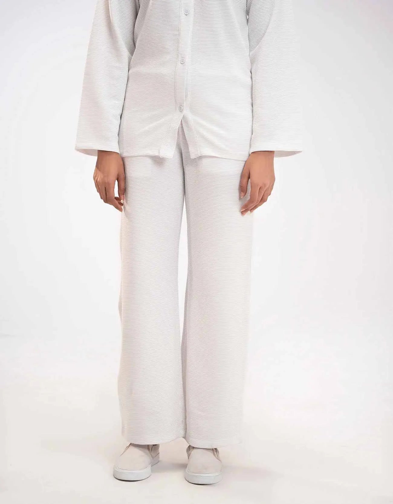 TEXTURED WIDE LEG TROUSER