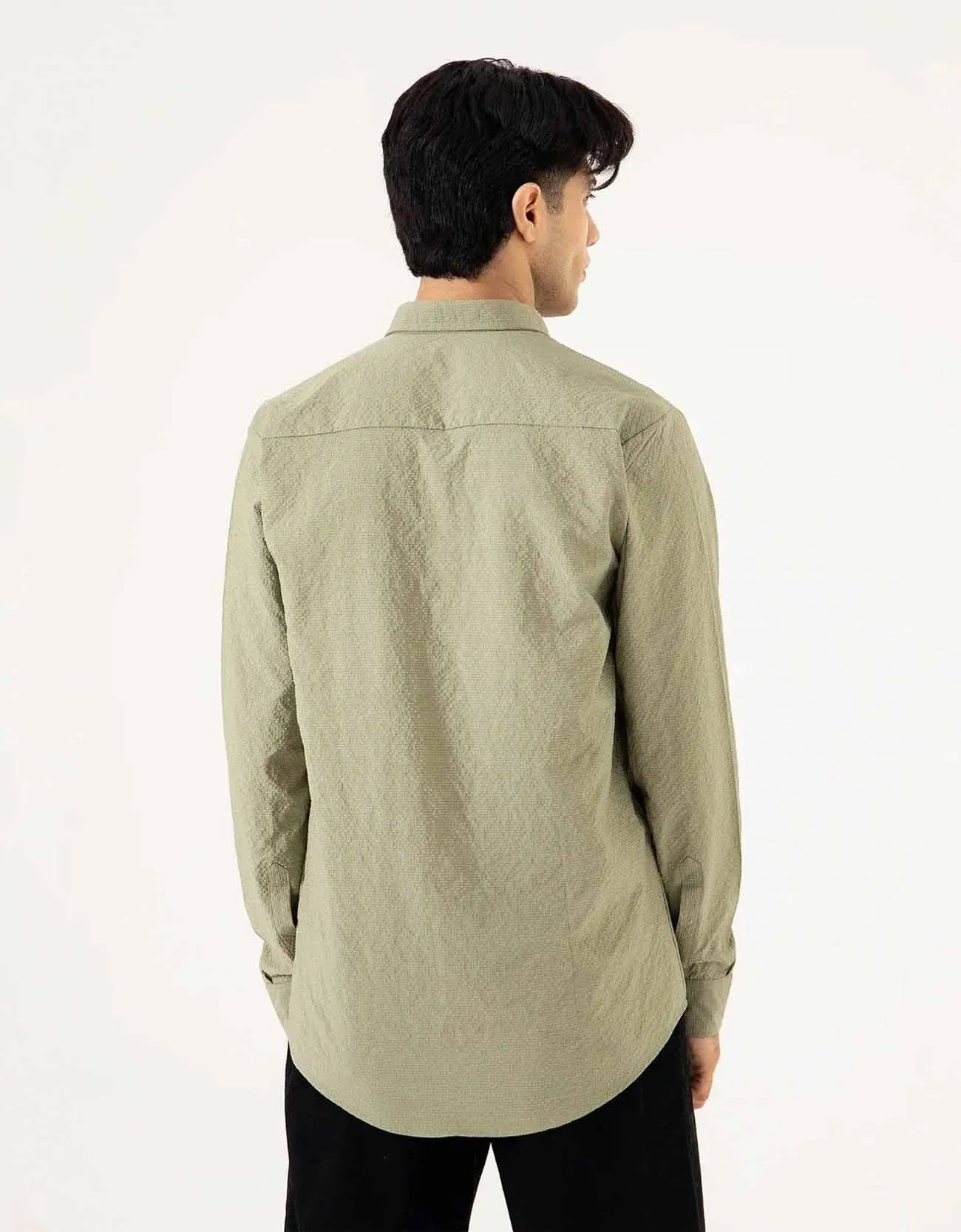 FLAP POCKET TEXTURED SHIRT
