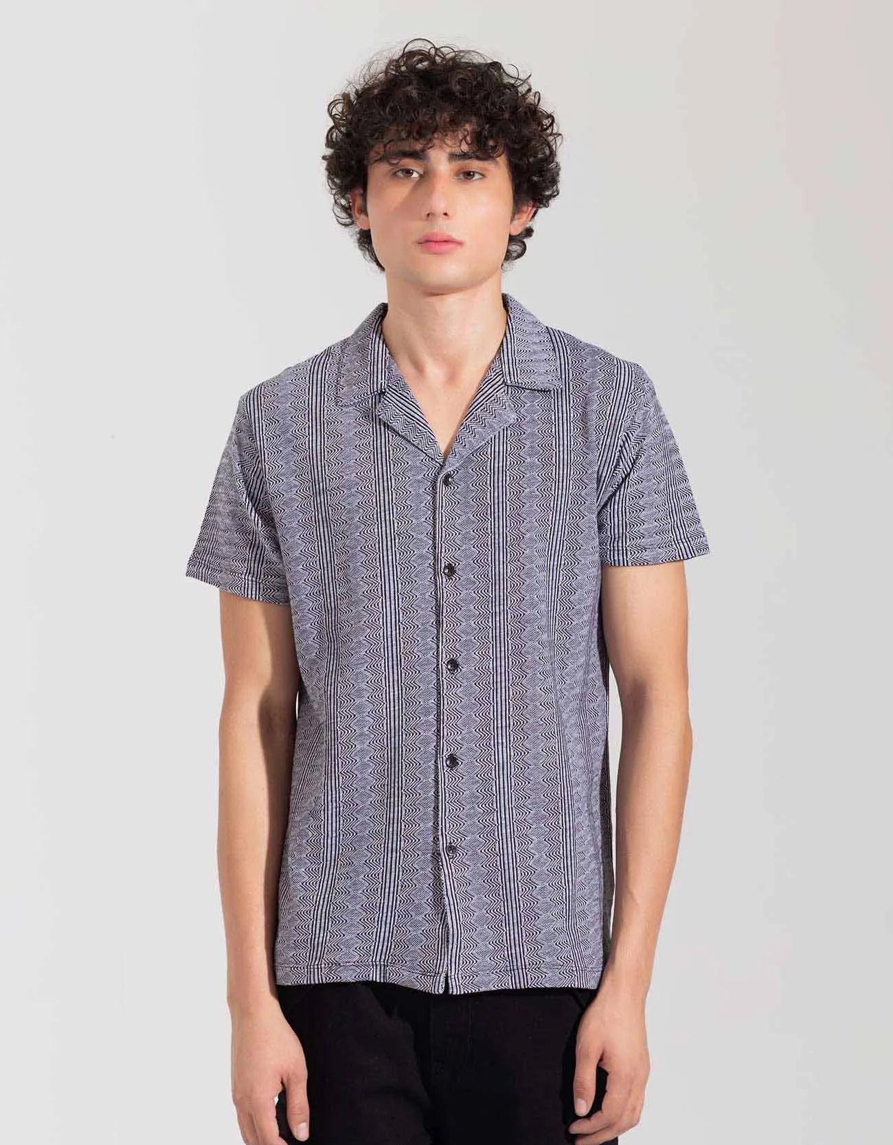 JACQUARD BUTTONDOWN SAFARI SHIRT