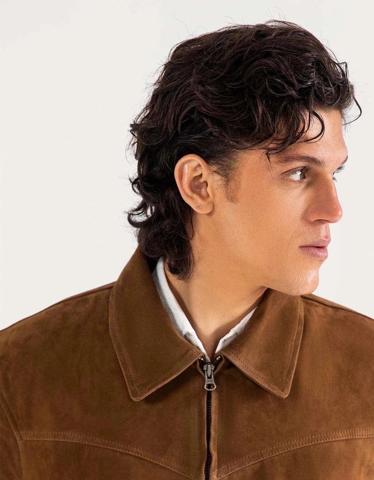 CROPPED SUEDE LEATHER JACKET