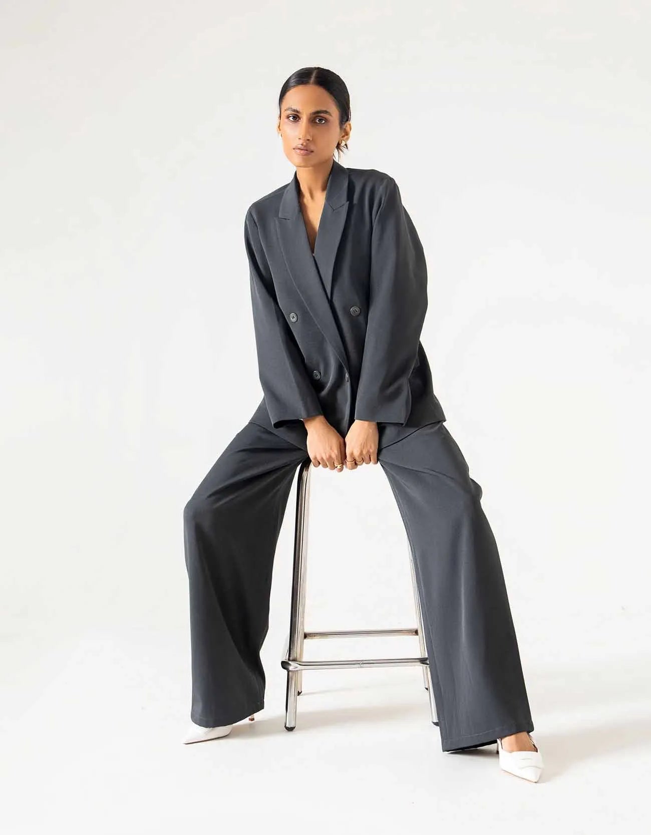 TAILORED OVERSIZED PANAMA BLAZER