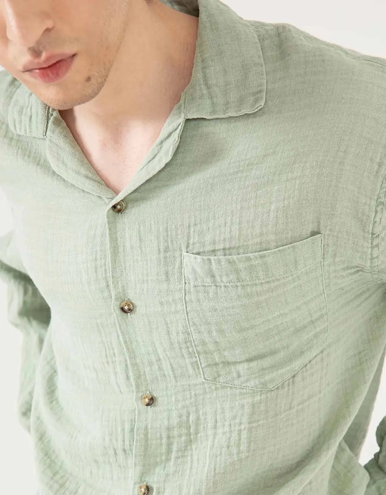 MUSLIN CAMP COLLAR SHIRT