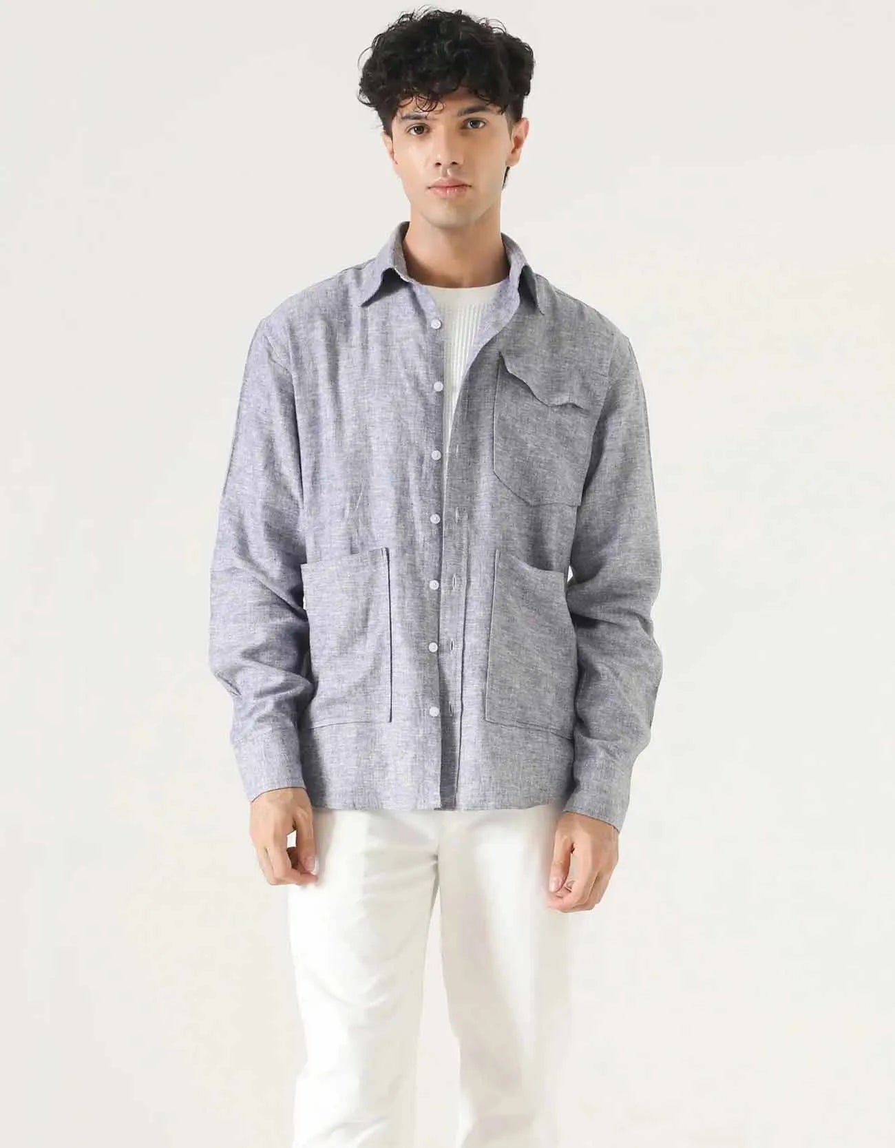 TRIPLE POCKET BUTTON DOWN SHIRT