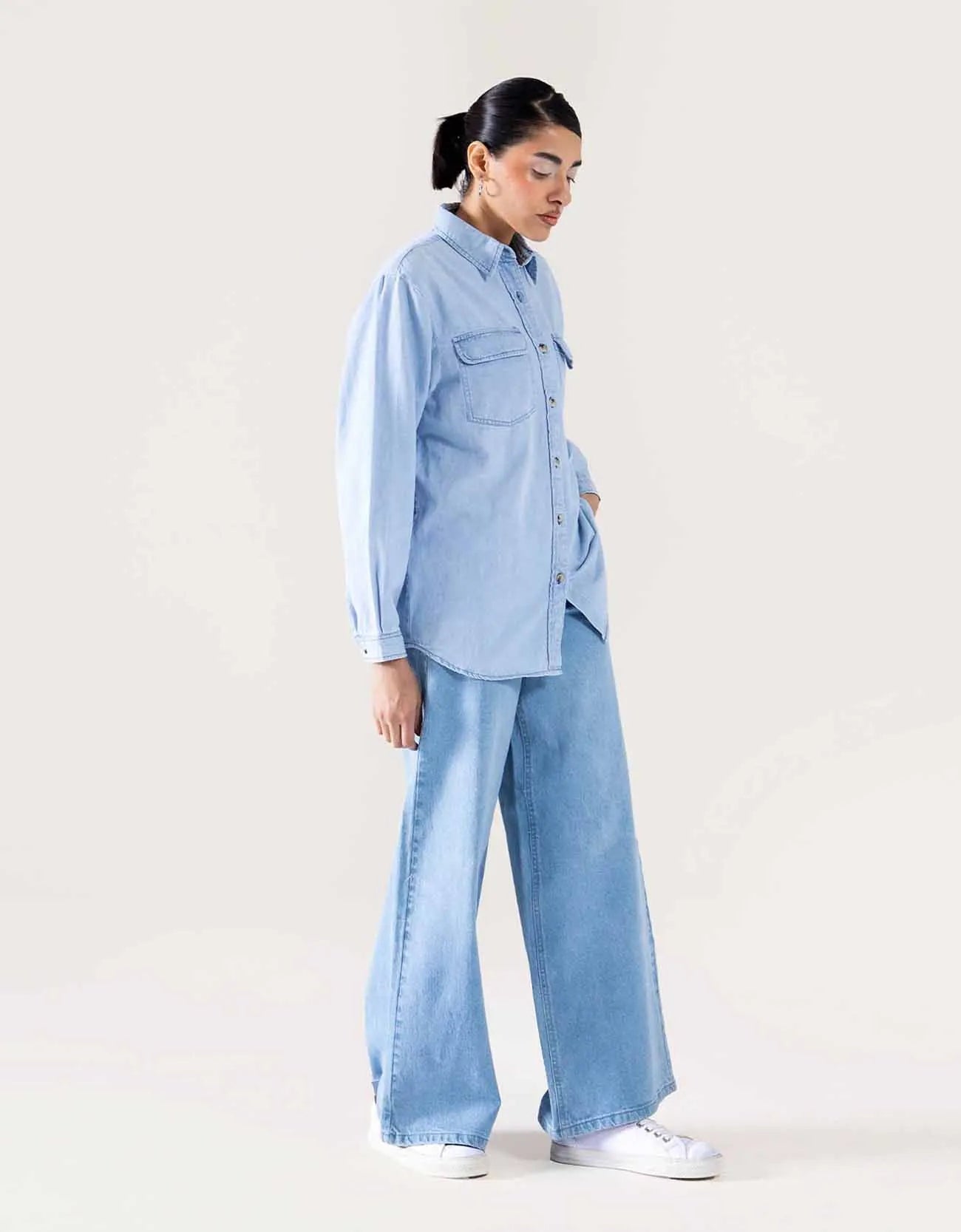 DENIM BUTTON DOWN SHIRT