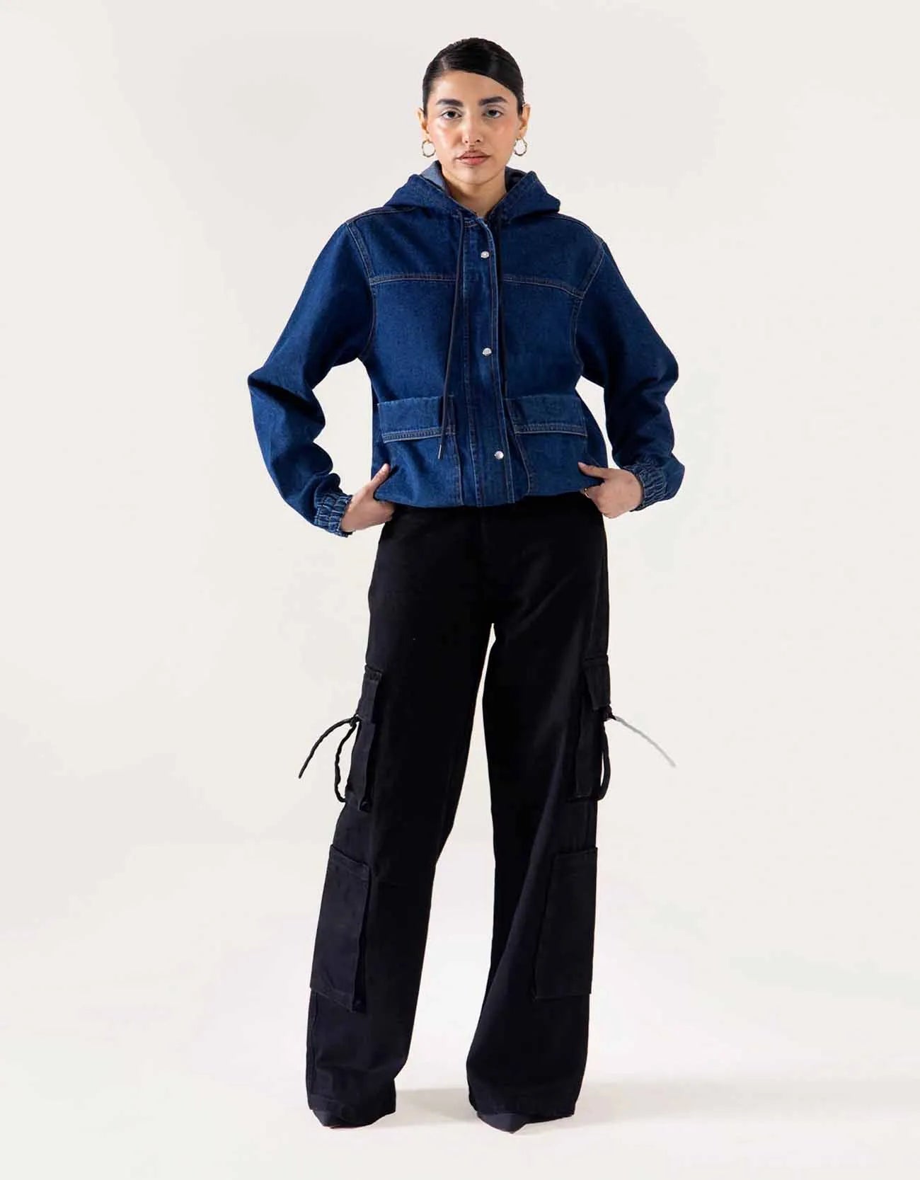 WIDE LEG CARGO JEANS