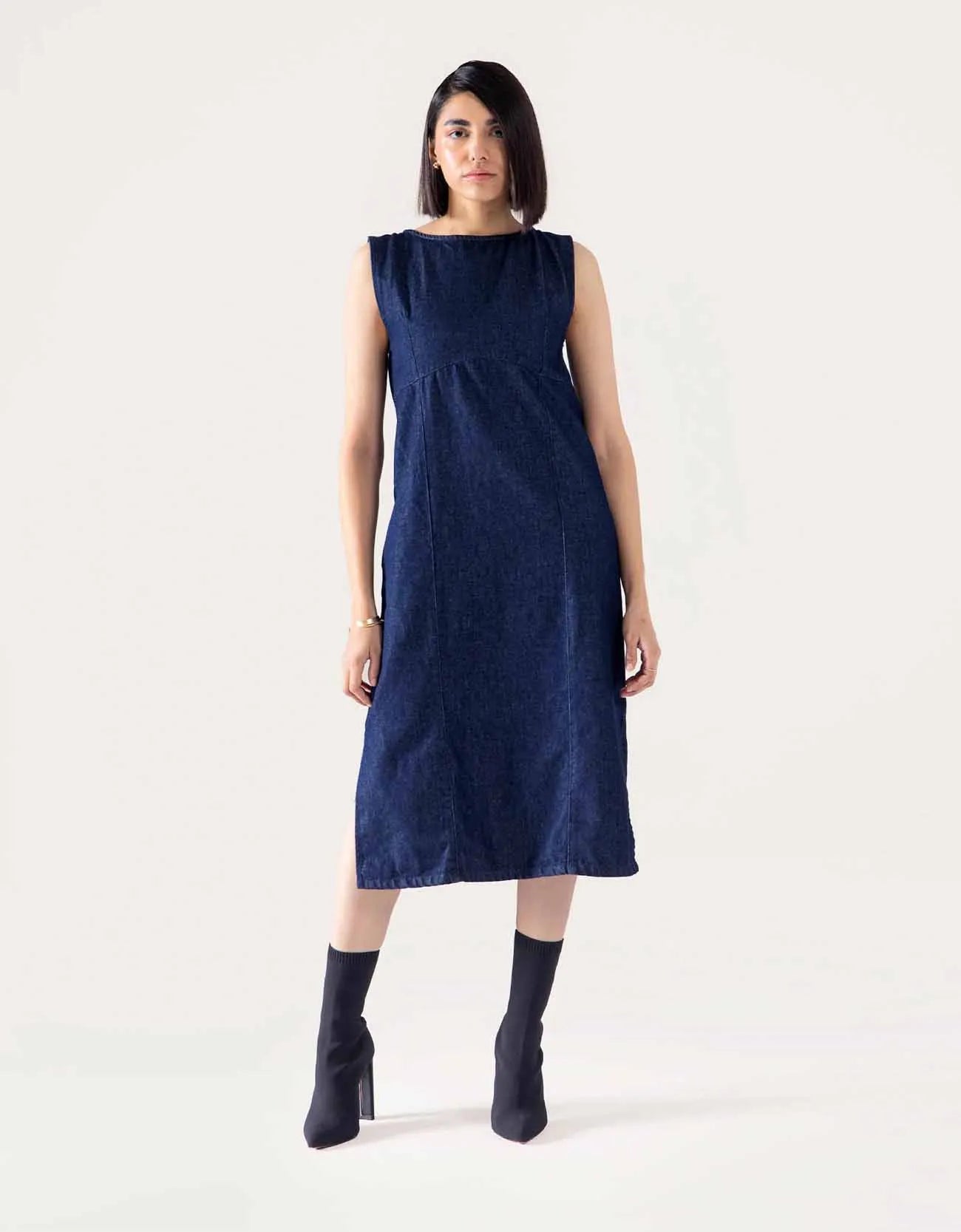 DENIM MIDI DRESS