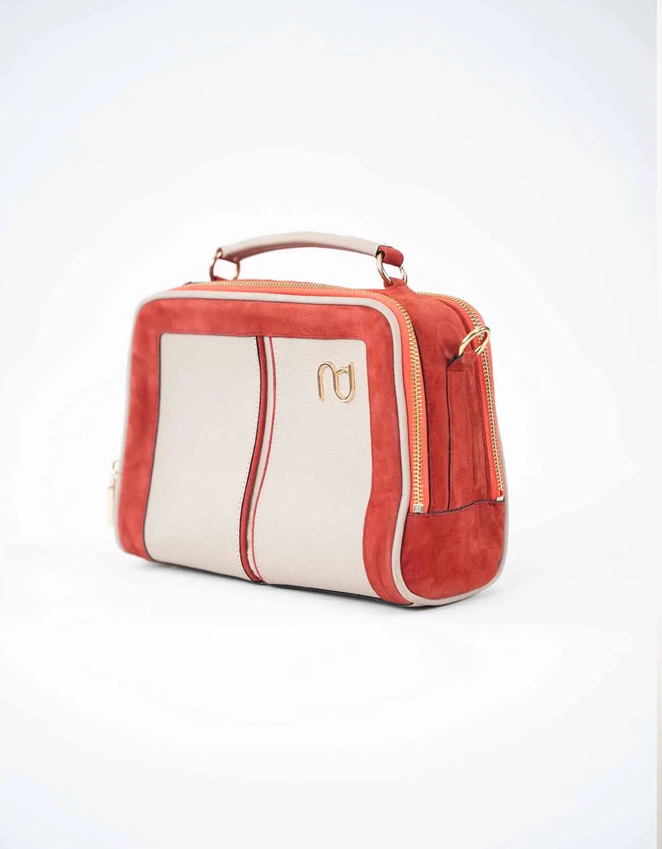 TEXTURED CONTRAST LEATHER CROSSBODY BAG