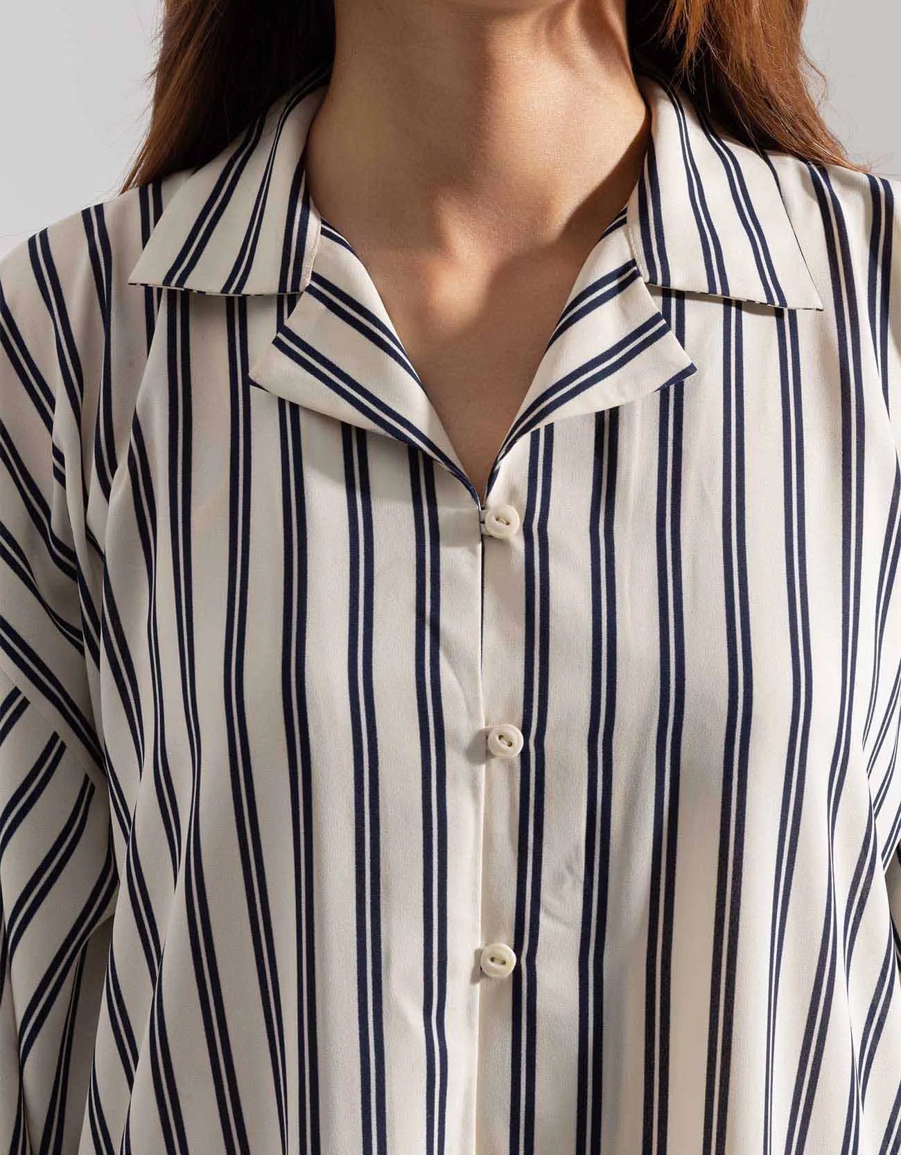 STRIPPED LONG BUTTONED SHIRT