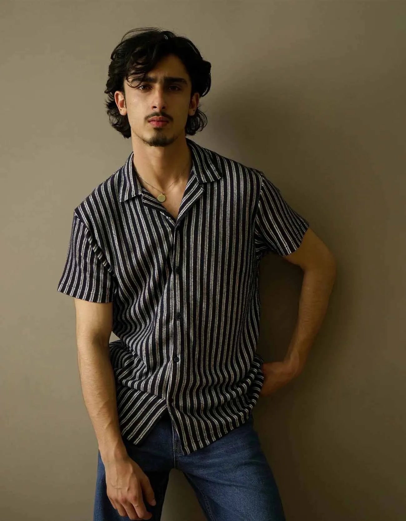 JACQUARD BUTTONDOWN SAFARI SHIRT