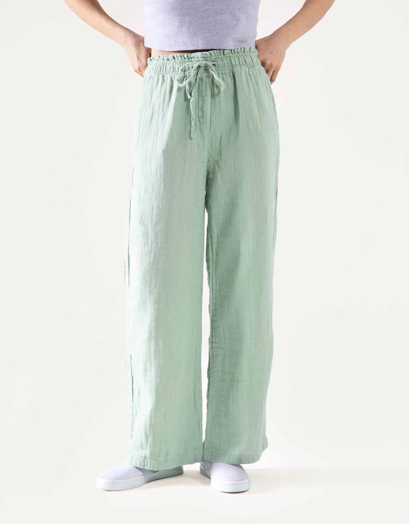 WIDE LEG MUSLIN TROSER