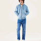 DENIM ZIPPER HOODIE